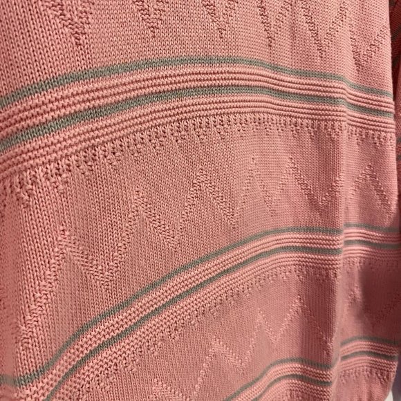 Aspetuck Trading Co Vintage Pink Chevron Stripe Sweater‎ Women's Size M - Picture 3 of 6